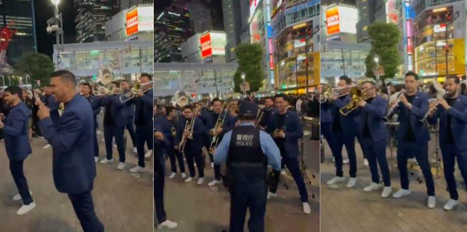 ¡Les cayó la policía! La Banda El Recodo montó show en el famoso cruce de Shibuya en Japón. post thumbnail image
