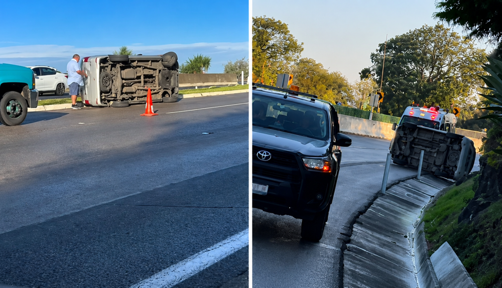 ¡Lunes de pesadilla en la México-Cuernavaca! Reportan aparatosa volcadura pasando La Pera rumbo a CDMX y otro percance post thumbnail image