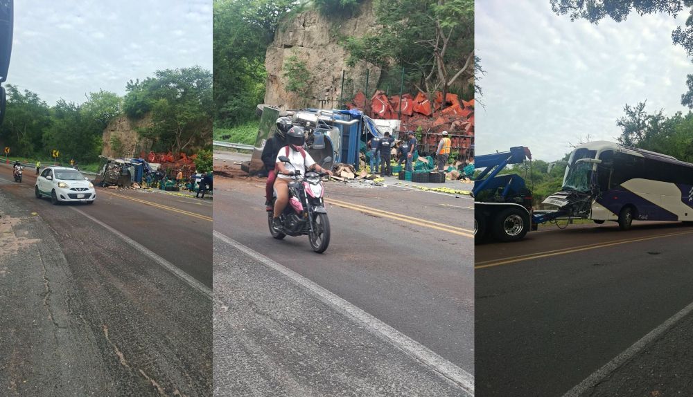 Fuerte choque de autobús y camión frutero deja chofer prensado en la Cuernavaca-Taxco post thumbnail image